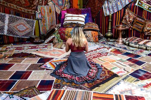 Carpets and quilts, Cappadocia, Turkey
