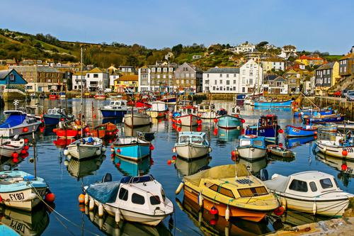 Colorful boats in Mevagissey, Cornwall