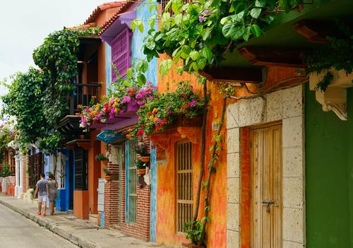 Colorful houses in Cartagena