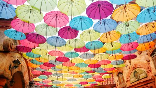 Colorful umbrellas in South Korea