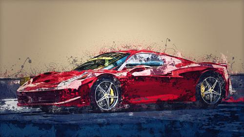 Dibujo genial de un Ferrari
