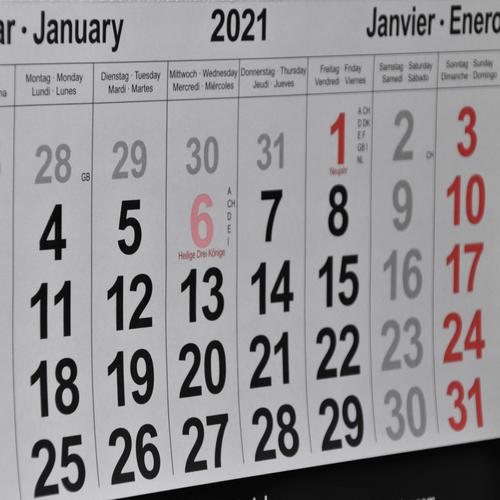 Calendario de enero