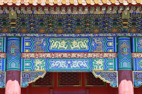 Detail on a palace of the Forbidden City, Beijing