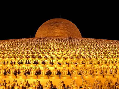 Dome of Gold-colored Buddhas