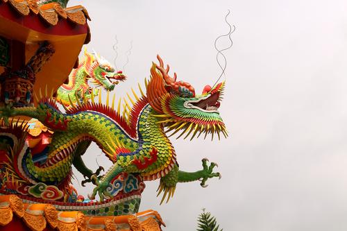 Dragon statue at temple in Taiwan