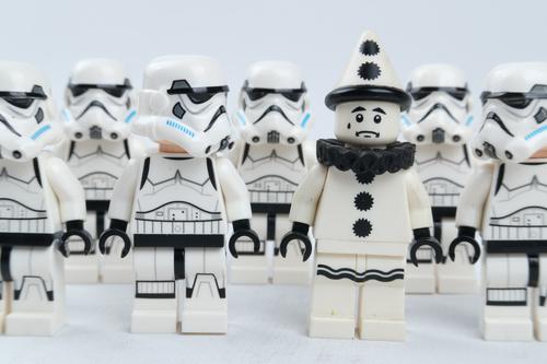 Clown among Stormtroopers