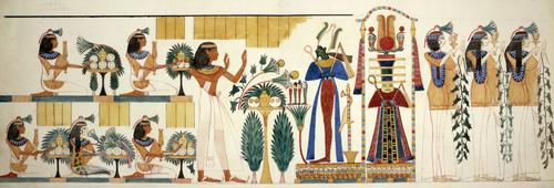 Pintura mural en una tumba egipcia