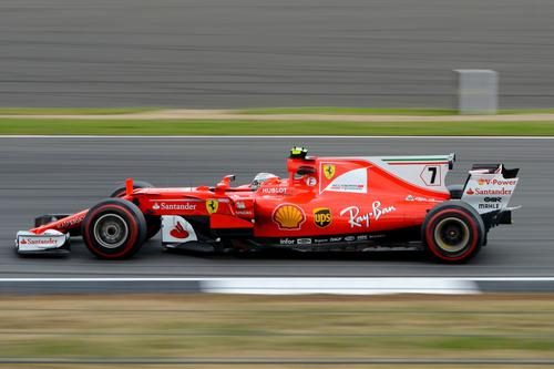 Räikkönen driving a Ferrari at Silverstone