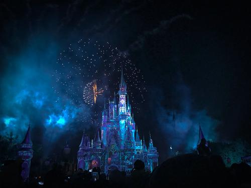 Cinderella castle in at night