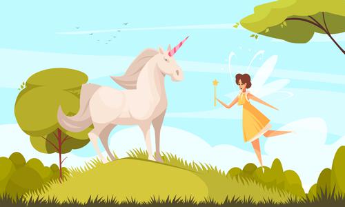 Fairy and unicorn