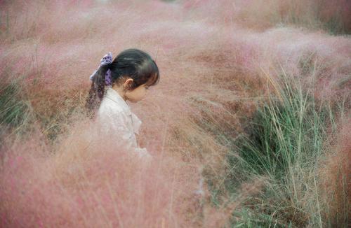 Garota em um prado florido