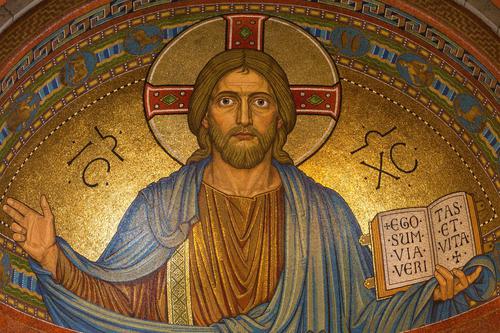 Pintura dourada de jesus