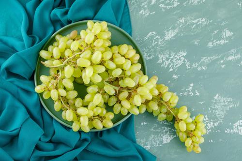 Green grapes in a tray