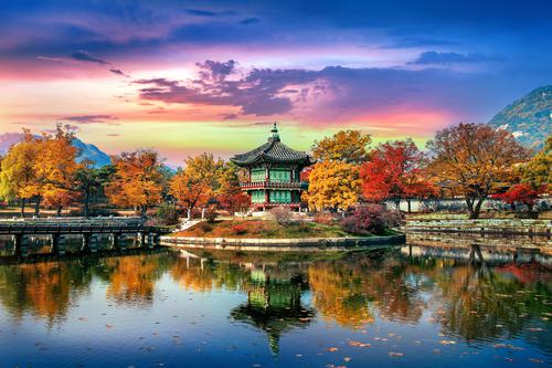 Palacio Gyeongbokgung en otoño