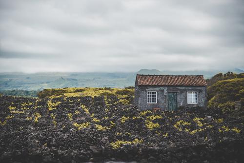 House in a volcanic land