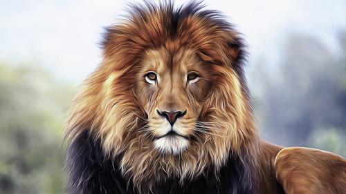 Pintura de león