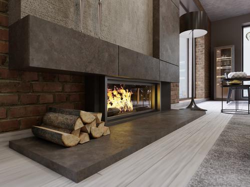 Loft-style designer fireplace