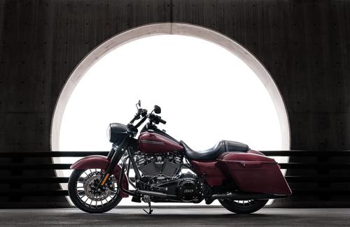 Maroon Harley-Davidson