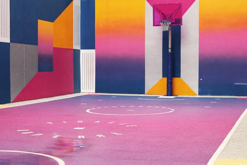 Multi Colored Basketball Court
