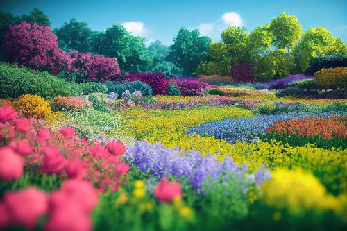 Jardim multicolorido