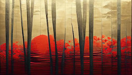 Oriental abstract landscape