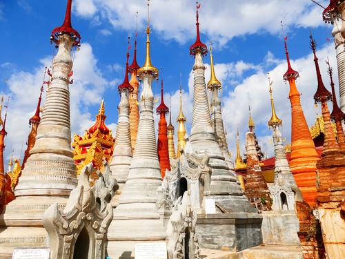 Pagodas in a temple, Myanmar