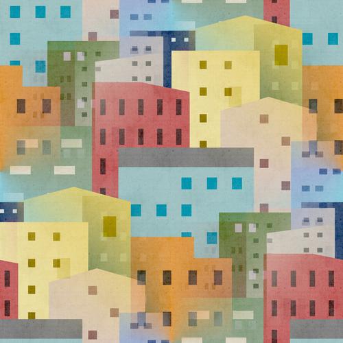 Painting of colorful houses