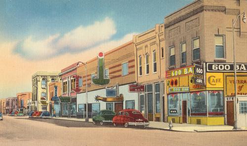 Pintura da cidade de Miles, Montana 1930–1945
