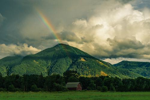 Rainbow on a mountain