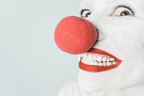 Red and white clown