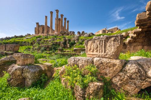 Ruinas en la ciudad antigua de Jerash