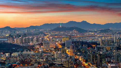 Seoul cityscape at twilight