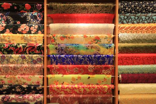 Silk fabric samples