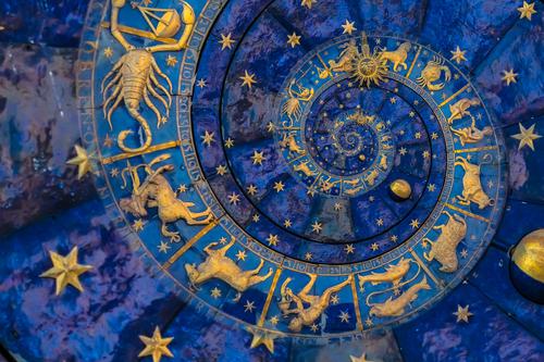 Spiral astrology clock