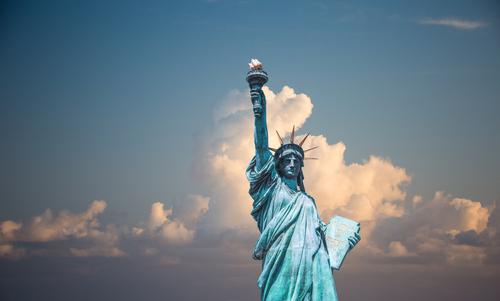 Statue of Liberty with the sky as background