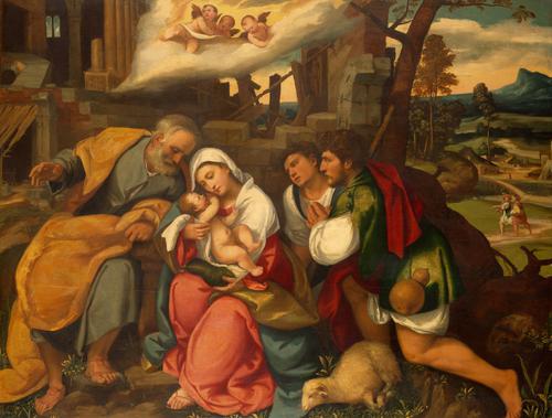 "The Adoration of the Shepherds" by Bonifazio de'Pitati