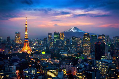 Vista de Tokio y el Monte Fuji