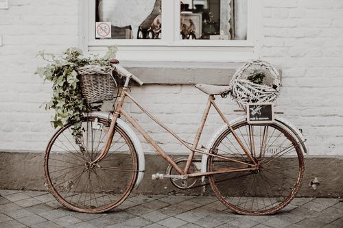 Arte vintage em bicicleta