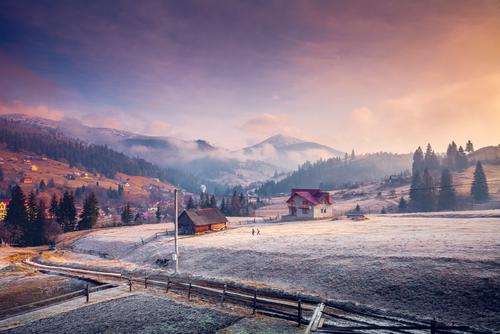 Winter morning in the Carpathians